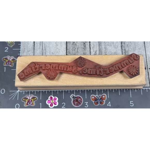 Great Impressions Summertime Wavy Suns Design G175 Rubber Stamp Wood #P55 - Picture 2 of 4